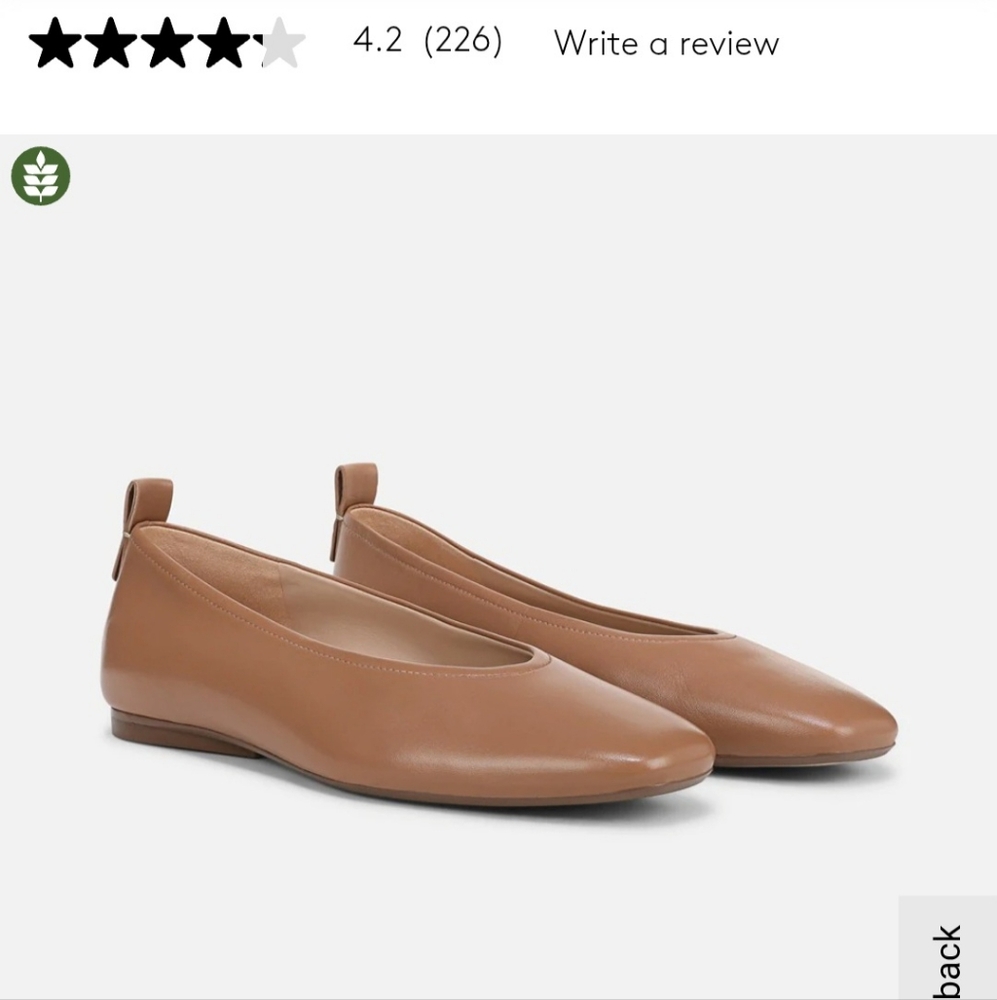 Brown Leather Women's Ballet Flats - 27 EDIT Naturalizer - size 8.5